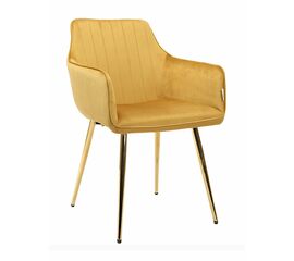 Стул GRATTA велюр желтый, каркас золото | Интернет магазин мебели и декора LifeDekor
