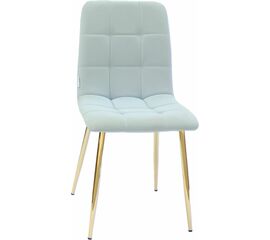 Стул LUCAS экокожа светло-серый, каркас круглый золото | Интернет магазин мебели и декора LifeDekor