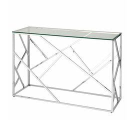 Консольный столик ELSA прозрачное стекло 120*40, каркас хром | Интернет магазин мебели и декора LifeDekor