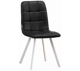 Стул LUCAS экокожа черный, каркас квадрат белый | Интернет магазин мебели и декора LifeDekor