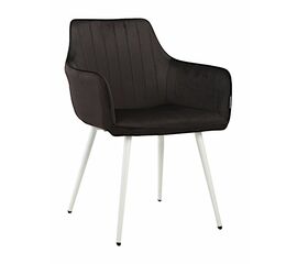 Стул GRATTA велюр черный, каркас белый | Интернет магазин мебели и декора LifeDekor