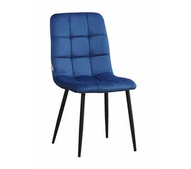 Стул LUCAS велюр сапфир, каркас круглый черный | Интернет магазин мебели и декора LifeDekor
