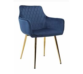 Стул CATALINA велюр синий, каркас золото | Интернет магазин мебели и декора LifeDekor