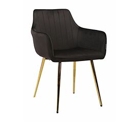 Стул GRATTA велюр черный, каркас золото | Интернет магазин мебели и декора LifeDekor
