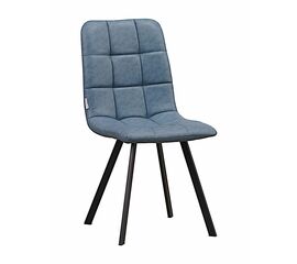 Стул LUCAS экокожа голубой, каркас квадрат черный | Интернет магазин мебели и декора LifeDekor
