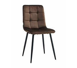 Стул CHILE велюр шоколад, каркас черный | Интернет магазин мебели и декора LifeDekor