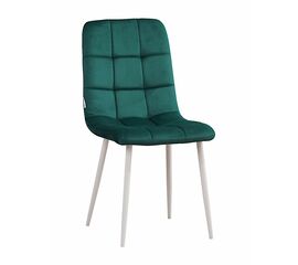 Стул LUCAS велюр изумруд, каркас круглый белый | Интернет магазин мебели и декора LifeDekor