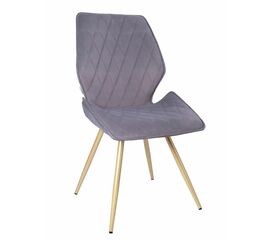 Стул OSTIN 360 велюр серый, каркас круглый шампань | Интернет магазин мебели и декора LifeDekor