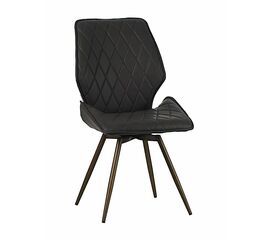 Стул OSTIN 360 экокожа антрацит, каркас круглый бронза | Интернет магазин мебели и декора LifeDekor