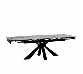 Стол керамический siena Bentley white 160-240*90, каркас черный | Интернет магазин мебели и декора LifeDekor