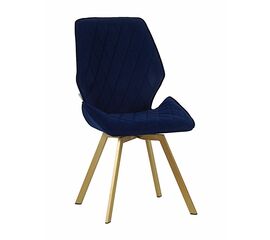 Стул OSTIN 360 велюр синий, каркас квадрат шампань | Интернет магазин мебели и декора LifeDekor