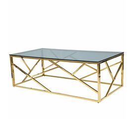 Столик журнальный ELSA тонированное стекло 120*60*40, каркас золото | Интернет магазин мебели и декора LifeDekor