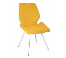 Стул OSTIN велюр янтарный, каркас квадрат белый | Интернет магазин мебели и декора LifeDekor