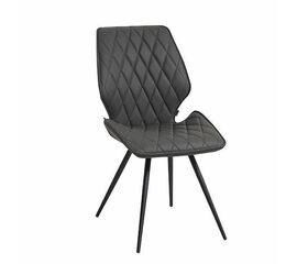 Стул OSTIN велюр ьемно-серый, каркас круглый черный | Интернет магазин мебели и декора LifeDekor