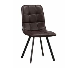 Стул LUCAS экокожа темно-коричневый, каркас квадрат черный | Интернет магазин мебели и декора LifeDekor