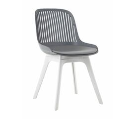 Стул пластиковый GRACE SOFT графит / ноги белые | Интернет магазин мебели и декора LifeDekor