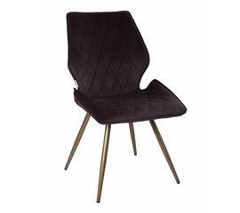 Стул OSTIN 180 велюр горький шоколад, каркас круглый бронза | Интернет магазин мебели и декора LifeDekor