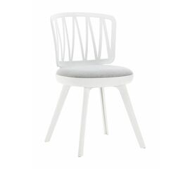 Стул пластиковый VIOLA белый с серой подушкой | Интернет магазин мебели и декора LifeDekor
