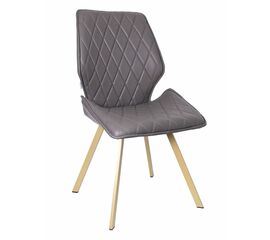 Стул OSTIN 360 экокожа серый, каркас квадрат шампань | Интернет магазин мебели и декора LifeDekor