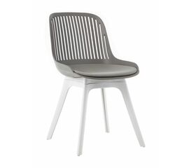 Стул пластиковый GRACE SOFT серый / ноги белые | Интернет магазин мебели и декора LifeDekor