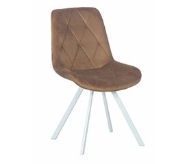 Стул GUSTAF 360 велюр кэмел, каркас белый | Интернет магазин мебели и декора LifeDekor