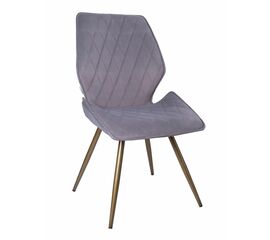 Стул OSTIN 360 велюр серый, каркас круглый бронза | Интернет магазин мебели и декора LifeDekor