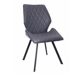 Стул OSTIN экокожа антрацит, каркас квадрат черный | Интернет магазин мебели и декора LifeDekor