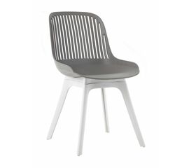 Стул пластиковый GRACE серый / ноги белые | Интернет магазин мебели и декора LifeDekor