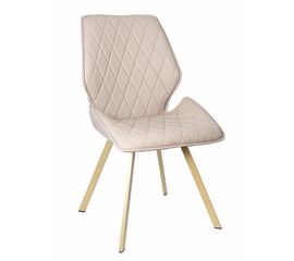 Стул OSTIN экокожа кремовый, каркас квадрат шампань | Интернет магазин мебели и декора LifeDekor
