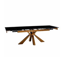 Стол керамический siena Vic Dark grey 160-240*90, каркас шампань | Интернет магазин мебели и декора LifeDekor