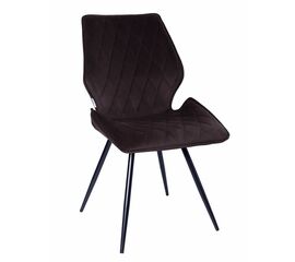 Стул OSTIN 360 велюр горький шоколад, каркас круглый черный | Интернет магазин мебели и декора LifeDekor