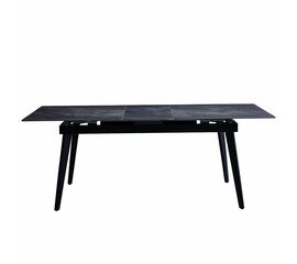 Стол керамический SEVILLE Rebecca grey 160-200*90, каркас черный | Интернет магазин мебели и декора LifeDekor