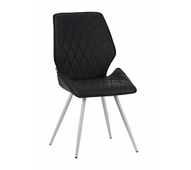 Стул OSTIN экокожа черный, каркас круглый белый | Интернет магазин мебели и декора LifeDekor