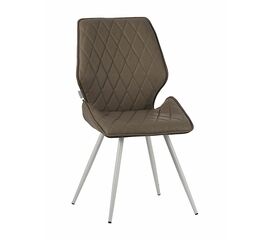 Стул OSTIN экокожа кремовый, каркас круглый белый | Интернет магазин мебели и декора LifeDekor