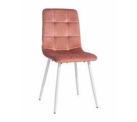 Стул CHILE велюр пыльно-розовый, каркас белый | Интернет магазин мебели и декора LifeDekor