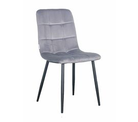 Стул LUCAS велюр темно-серый, каркас круглый черный | Интернет магазин мебели и декора LifeDekor