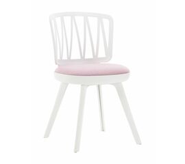 Стул пластиковый VIOLA белый с розовой подушкой | Интернет магазин мебели и декора LifeDekor