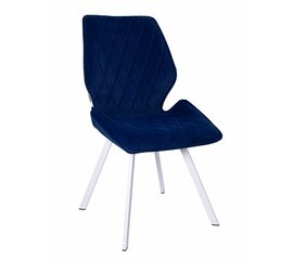 Стул OSTIN велюр синий, каркас квадрат белый | Интернет магазин мебели и декора LifeDekor