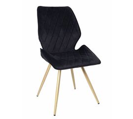 Стул OSTIN 360 велюр черный, каркас круглый шампань | Интернет магазин мебели и декора LifeDekor