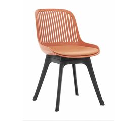 Стул пластиковый GRACE SOFT оранжевый / ноги черные | Интернет магазин мебели и декора LifeDekor