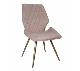 Стул OSTIN 360 велюр серо-бежевый, каркас круглый бронза | Интернет магазин мебели и декора LifeDekor