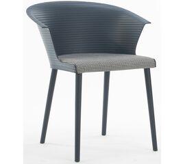 Стул пластиковый MALTA серый с подушкой гусиные лапки | Интернет магазин мебели и декора LifeDekor