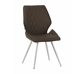 Стул OSTIN экокожа темно-бежевый, каркас круглый белый | Интернет магазин мебели и декора LifeDekor