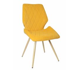 Стул OSTIN 180 велюр янтарный, каркас круглый шампань | Интернет магазин мебели и декора LifeDekor