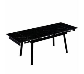 Стол керамический TORONTO Shashi black 140-200/90*76, каркас черный | Интернет магазин мебели и декора LifeDekor