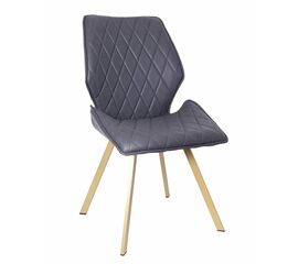 Стул OSTIN экокожа антрацит, каркас квадрат шампань | Интернет магазин мебели и декора LifeDekor