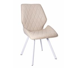 Стул OSTIN экокожа кремовый, каркас квадрат белый | Интернет магазин мебели и декора LifeDekor