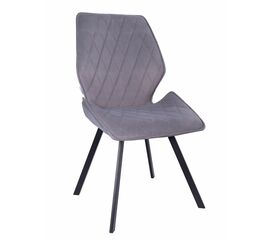 Стул OSTIN 360 велюр серый, каркас квадрат черный | Интернет магазин мебели и декора LifeDekor