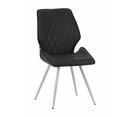 Стул OSTIN экокожа антрацит, каркас круглый белый | Интернет магазин мебели и декора LifeDekor