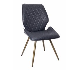 Стул OSTIN 360 экокожа черный, каркас круглый бронза | Интернет магазин мебели и декора LifeDekor